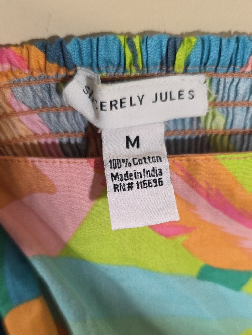 Sincerely Jules Tropical Print Smocked Back Midi Dress - Picture 2 of 5